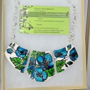 Hand-painted Statement Floral Necklace